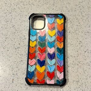 Casetify Ultra impact Clear Polka Daub Hearts Iphone 11 case